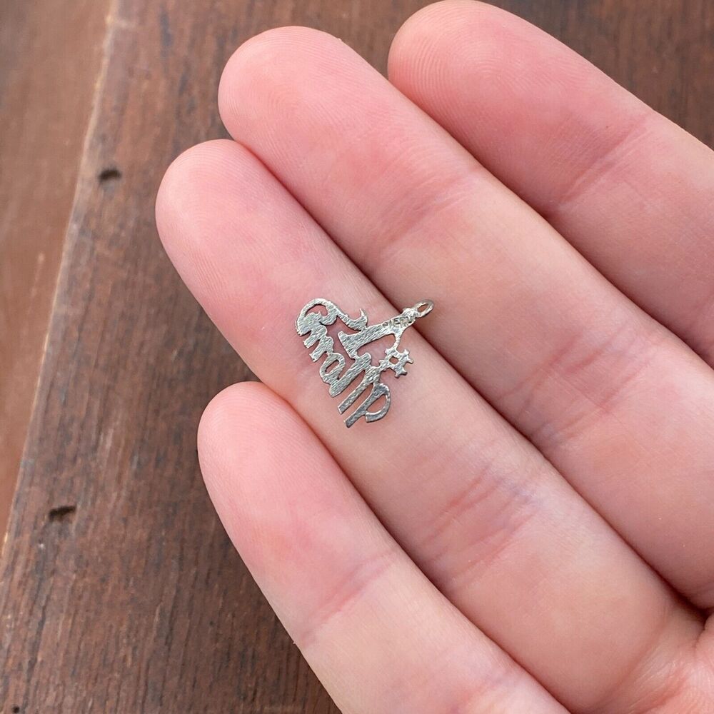 Vintage 925 Sterling Silver "#1 Mom" Love Mother Pendant Bracelet Charm - Picture 2 of 3